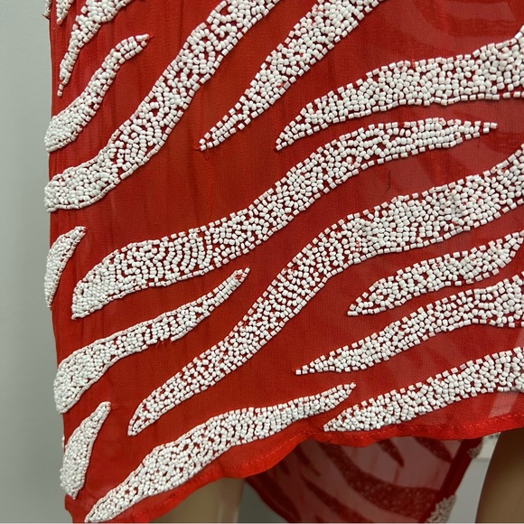 HAUTE HIPPIE CUTOUT BEADED SILK MIDI DRESS - Picture 5 of 13